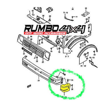KIT 2 ESQUINAS PARGOLPES DELANTERO SUZUKI SJ/SAMURAI