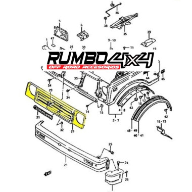 REJILLA SUZUKI SAMURAI CON EMBLEMA