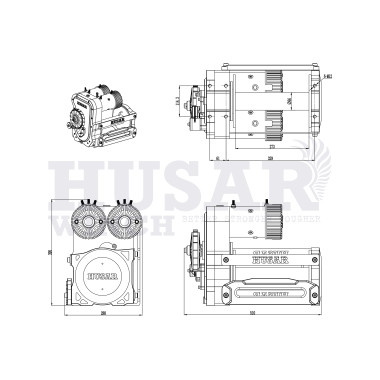 HUSAR WINCH COMPETICION BST RS 12000 LBS 12V MOTOR DOBLE